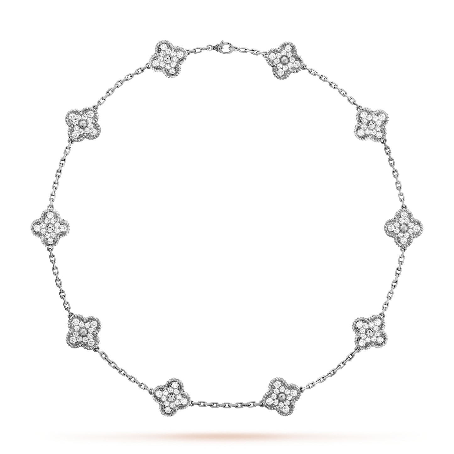 CLOVER DIAMOND NECKLACE 10 | SILVER