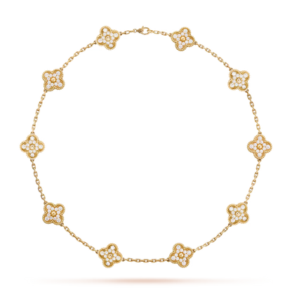 CLOVER DIAMOND NECKLACE 10 | GOLD