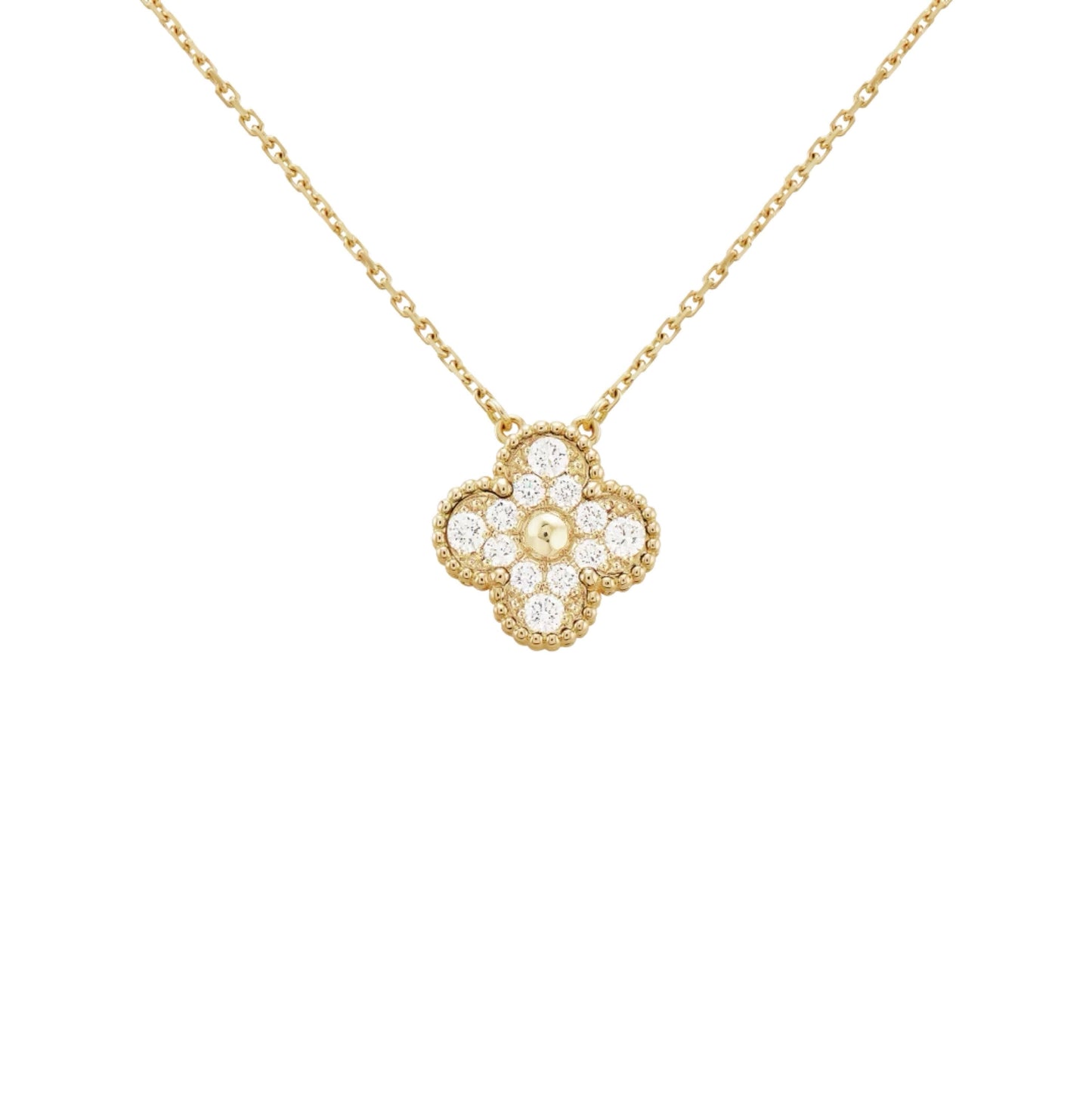 CLOVER DIAMOND NECKLACE | GOLD