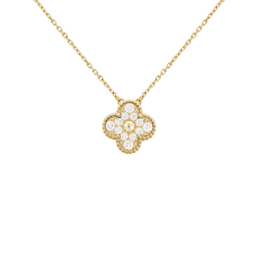 CLOVER DIAMOND NECKLACE | GOLD