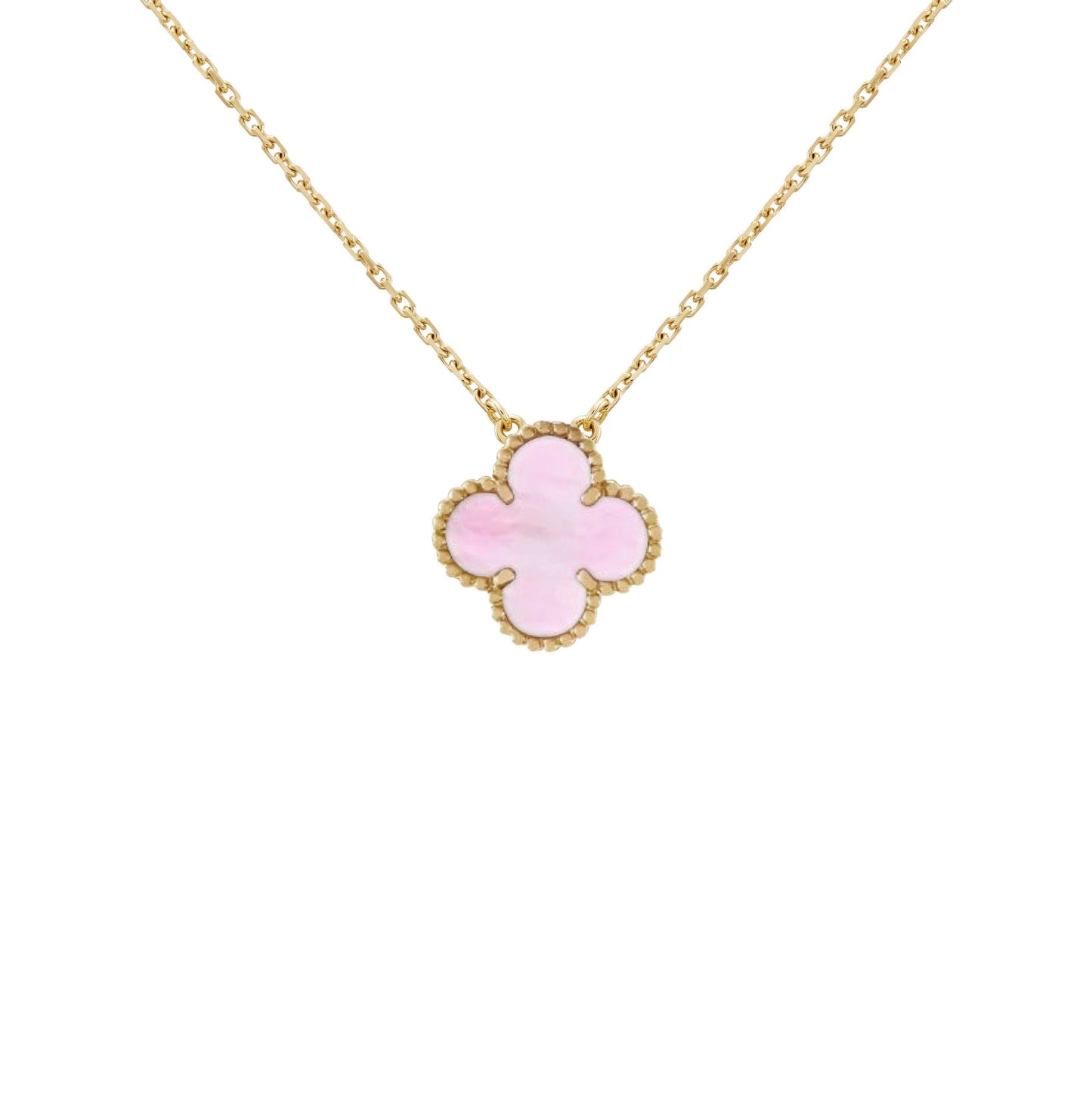 CLOVER LEAF NECKLACE | PINK GOLD