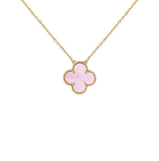 CLOVER LEAF NECKLACE | PINK GOLD