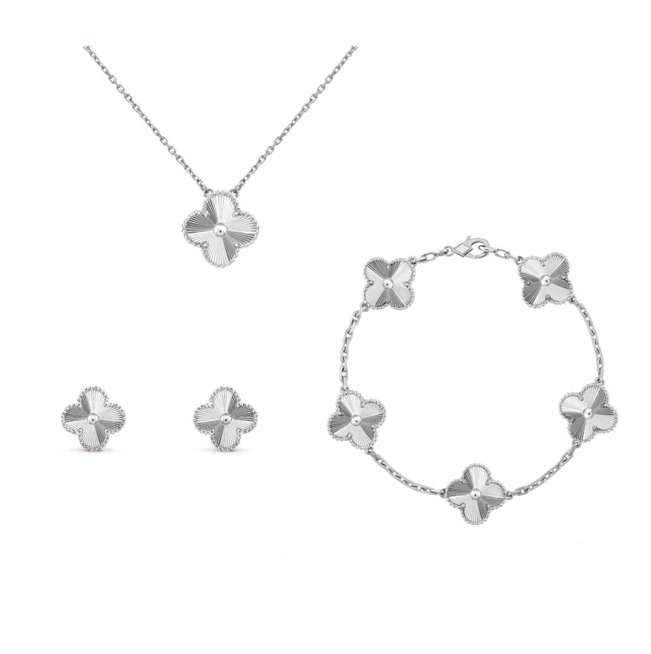 SILVER LUXE | CLOVER LEAF SET