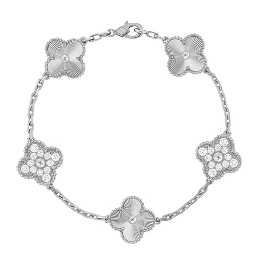 DELUXE CLOVER DIAMOND BRACELET | SILVER