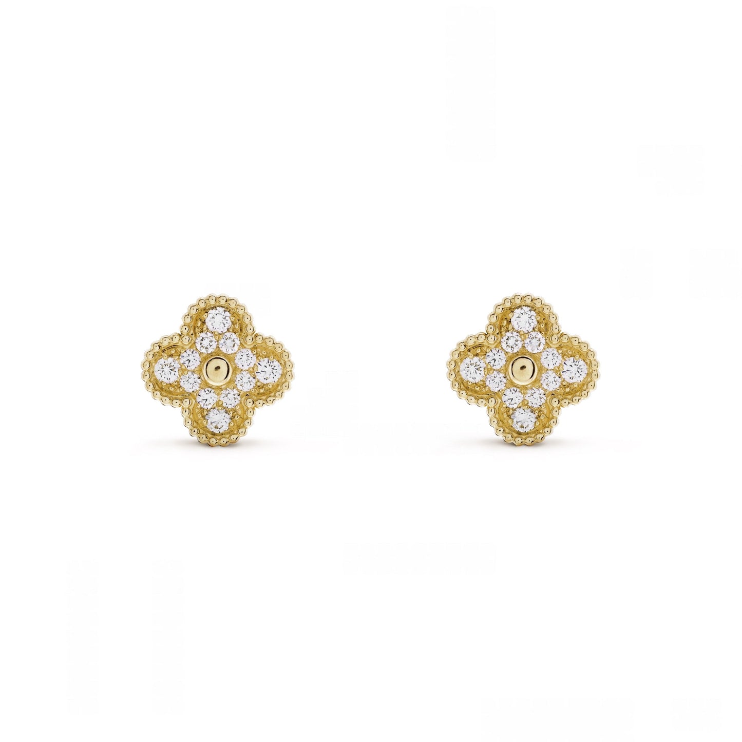 CLOVER DIAMOND EARRINGS | GOLD