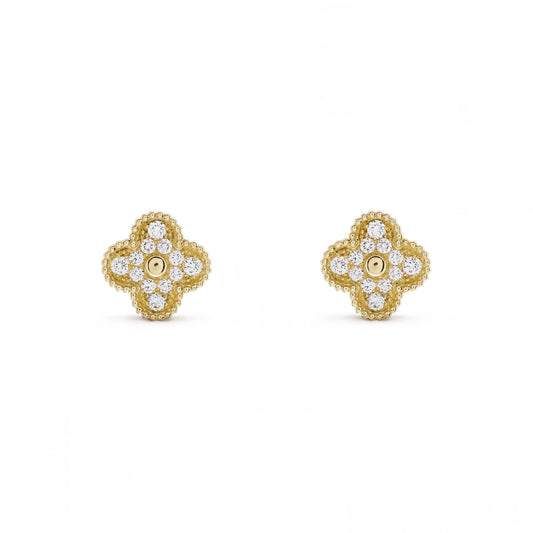 CLOVER DIAMOND EARRINGS | GOLD