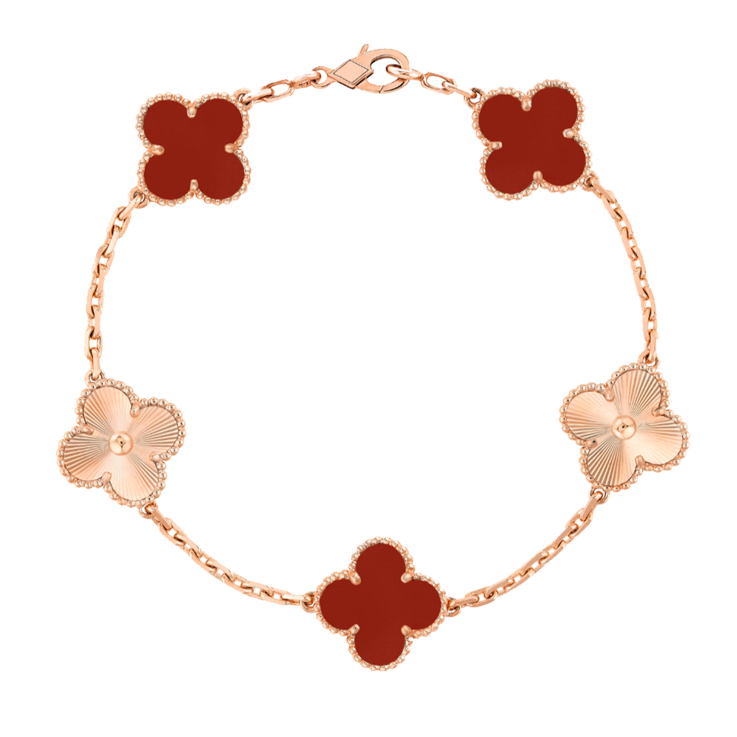 CLOVER LEAF BRACELET | RED ROSE GOLD