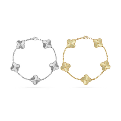 CLOVER LEAF BRACELET SET | GOLD SILVER