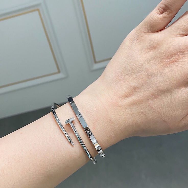 NAIL BRACELET THIN | SILVER