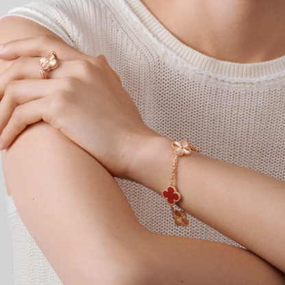 CLOVER LEAF BRACELET | RED ROSE GOLD
